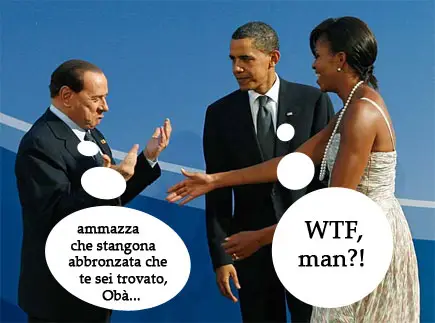 Berlusconi si stupisce di fronte alla bellezza di Michelle Obama