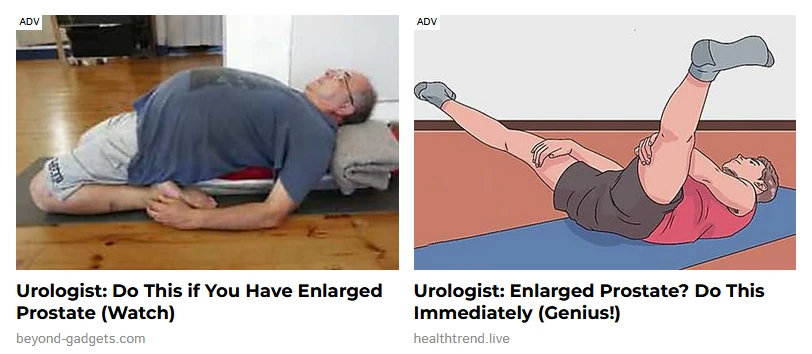 Due immagini di uomini che fanno esercizi per la prostata