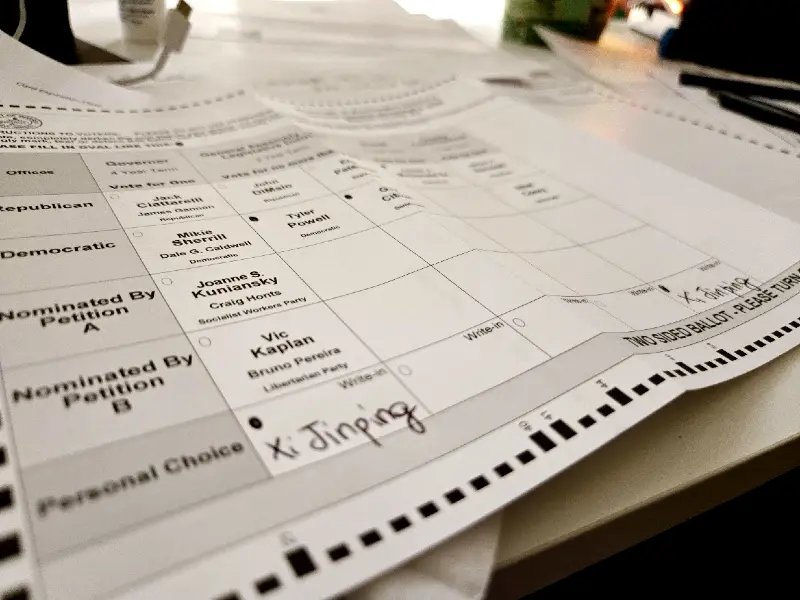 La scheda elettorale con il nome di Xi Jinping