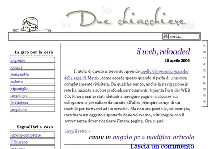 blog con sfondo chiaro e caratteri scuri