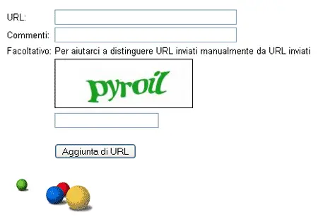 Un esempio di captcha su google
