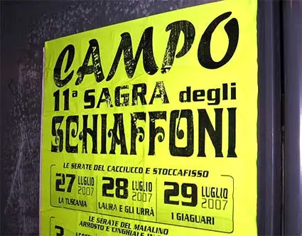 manifesto: campo, undicesima sagra degli schiaffoni manifesto: campo, undicesima sagra degli schiaffoni