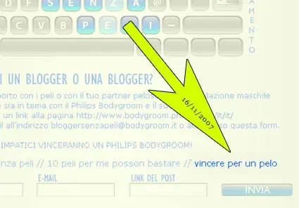 la schermata del sito del concorso con il mio articolo