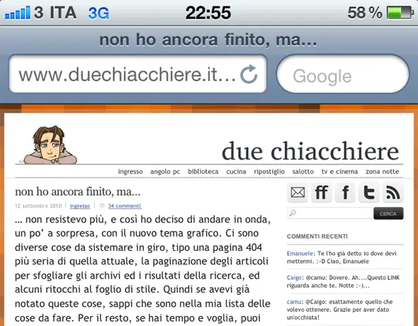 screenshot da un iphone