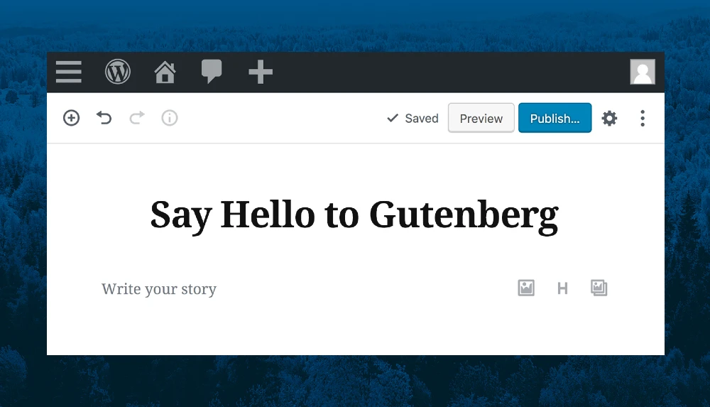 Una schermata dell'editor a blocchi all'interno della bacheca di WordPress
