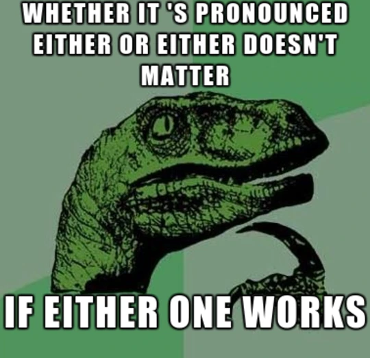 Whether it's pronounced either or either, doesn't matter