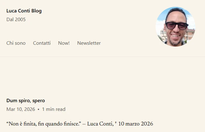 La homepage del blog di Luca Conti